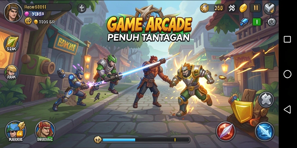 Screenshot menampilkan aksi seru gameplay 73K di genre Arcade.