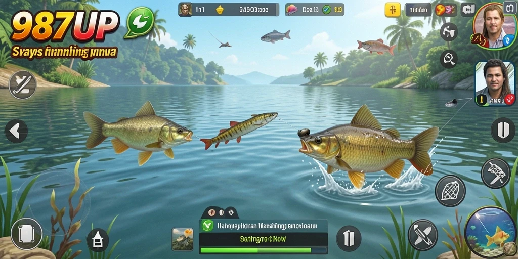 Gameplay seru 987UP dengan grafis memukau dan tantangan memancing.
