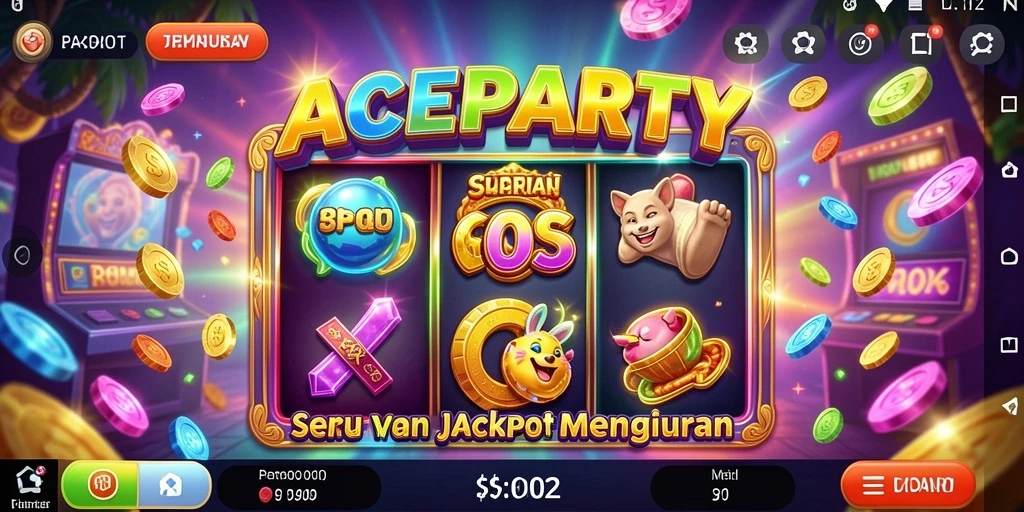 Screenshot gameplay ACEPARTY menunjukkan keseruan bermain slot.