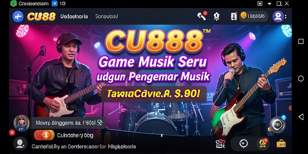 Screenshot CU888 menampilkan gameplay seru dan interaktif dalam permainan musik.