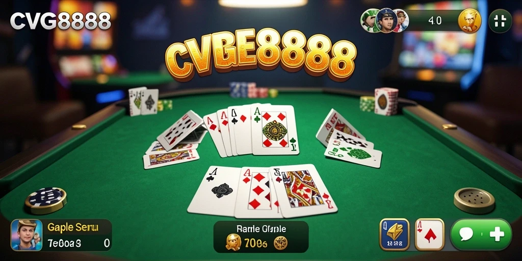 Tangkapan layar seru dari gameplay Gaple CVG8888.