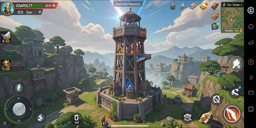 Tampilan gameplay menara pertahanan yang mendebarkan dan penuh strategi.