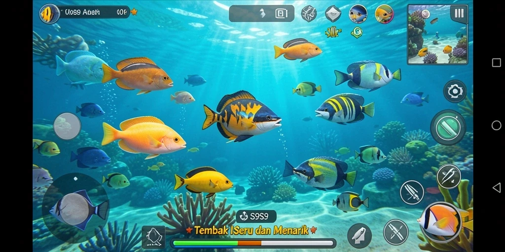 Gameplay menarik dalam S9S9 yang menampilkan aksi Tembak Ikan.