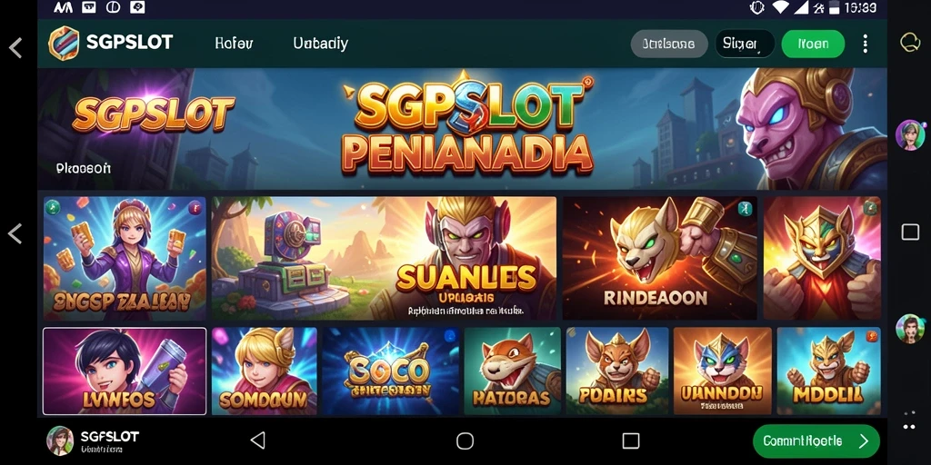 Tampilan antarmuka pengguna dari SGPSLOT yang intuitif dan modern.