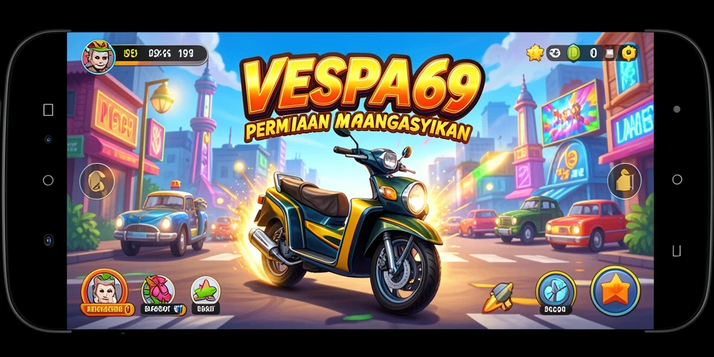 Tampilan gameplay VESPA69 yang penuh aksi dan keseruan.